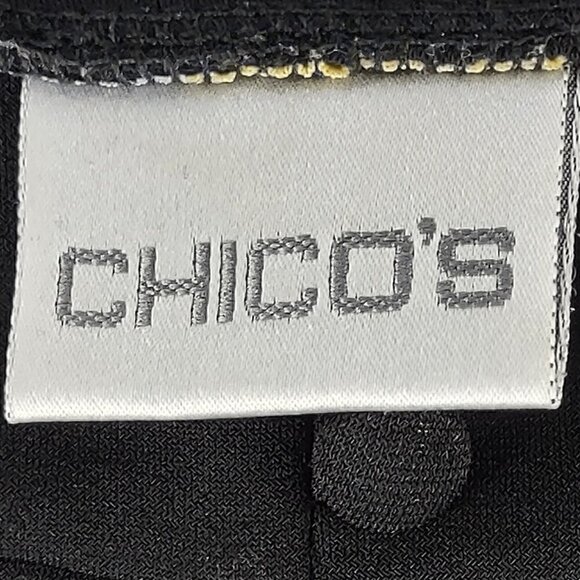 Chico's Multi Color Pebble Print Keyhole Front Scoop Neck Jersey Size 1 = US 8 - Picture 9 of 12